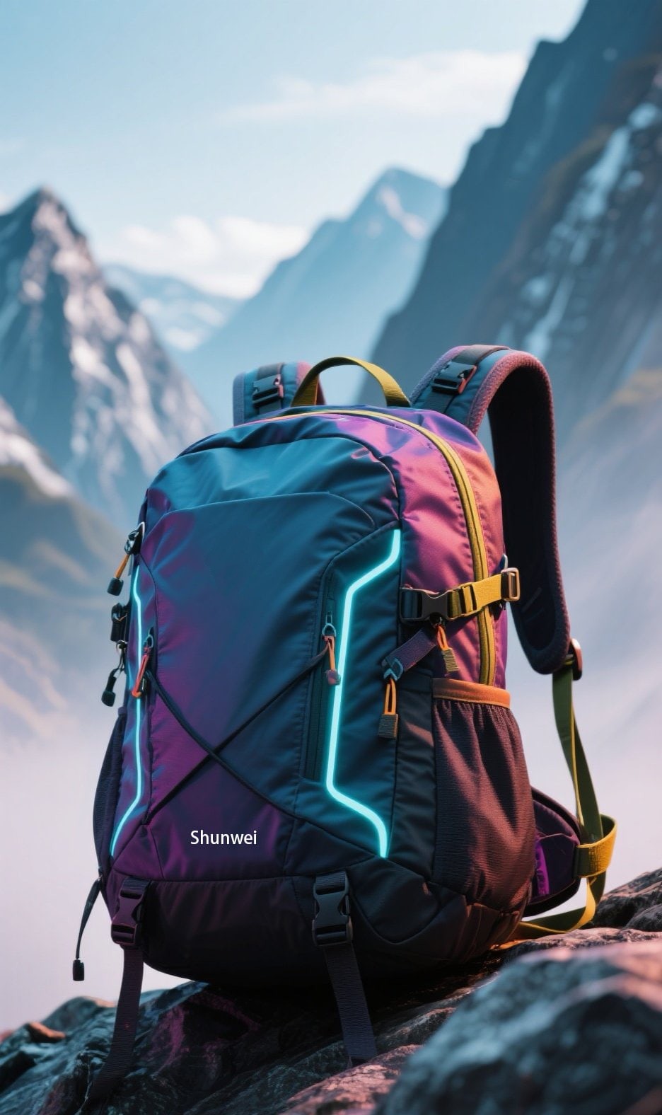 Black stylish hiking bag