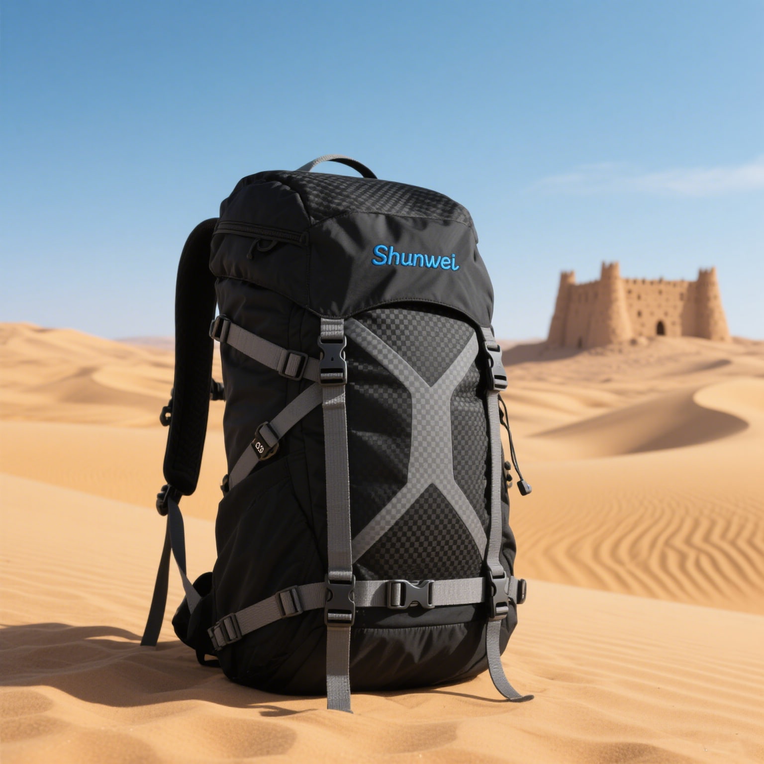 Black stylish multi-functional hiking bag