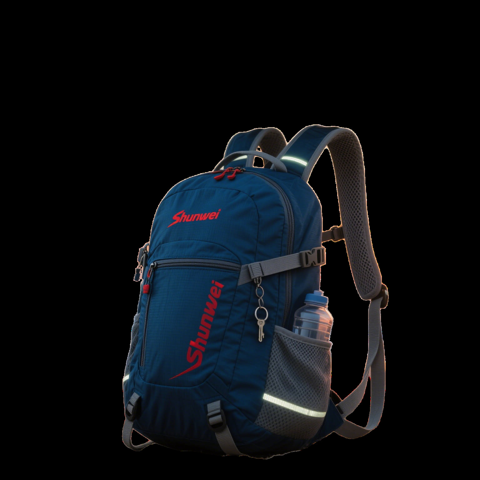 Blue portable hiking backpack
