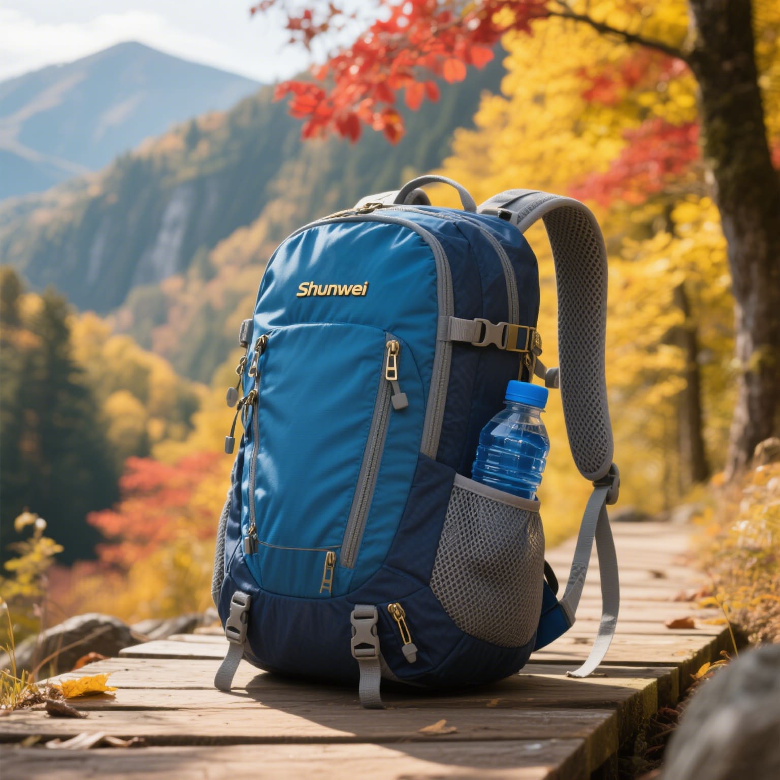 Blue short-distance casual hiking bag