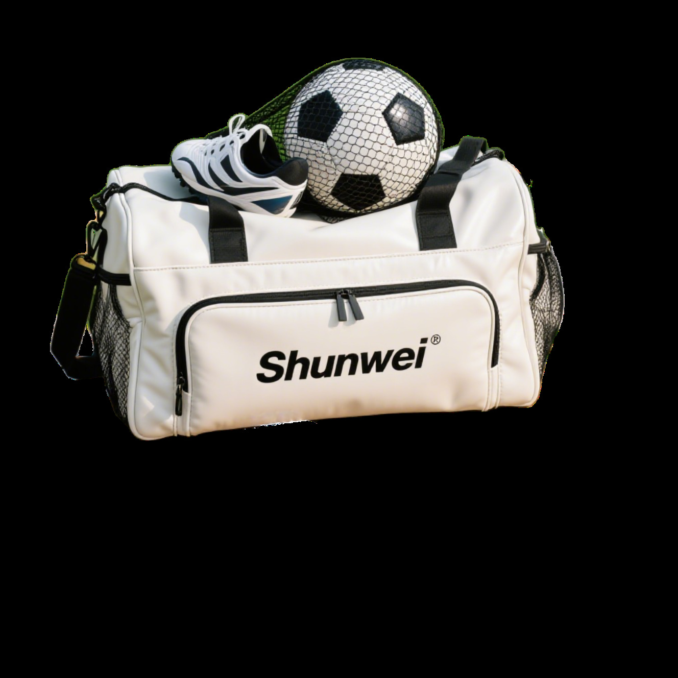 Fashionable white fitness bag