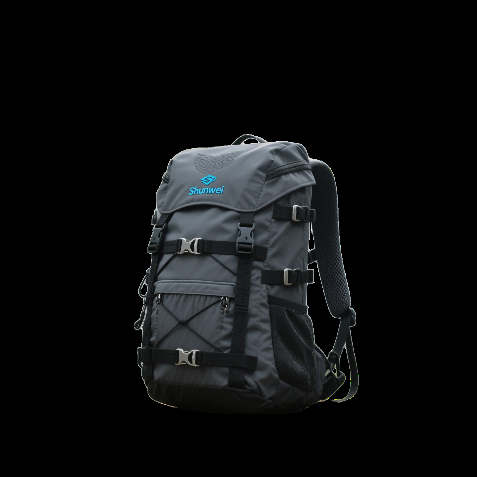 Grey-black short-distance waterproof hiking bag