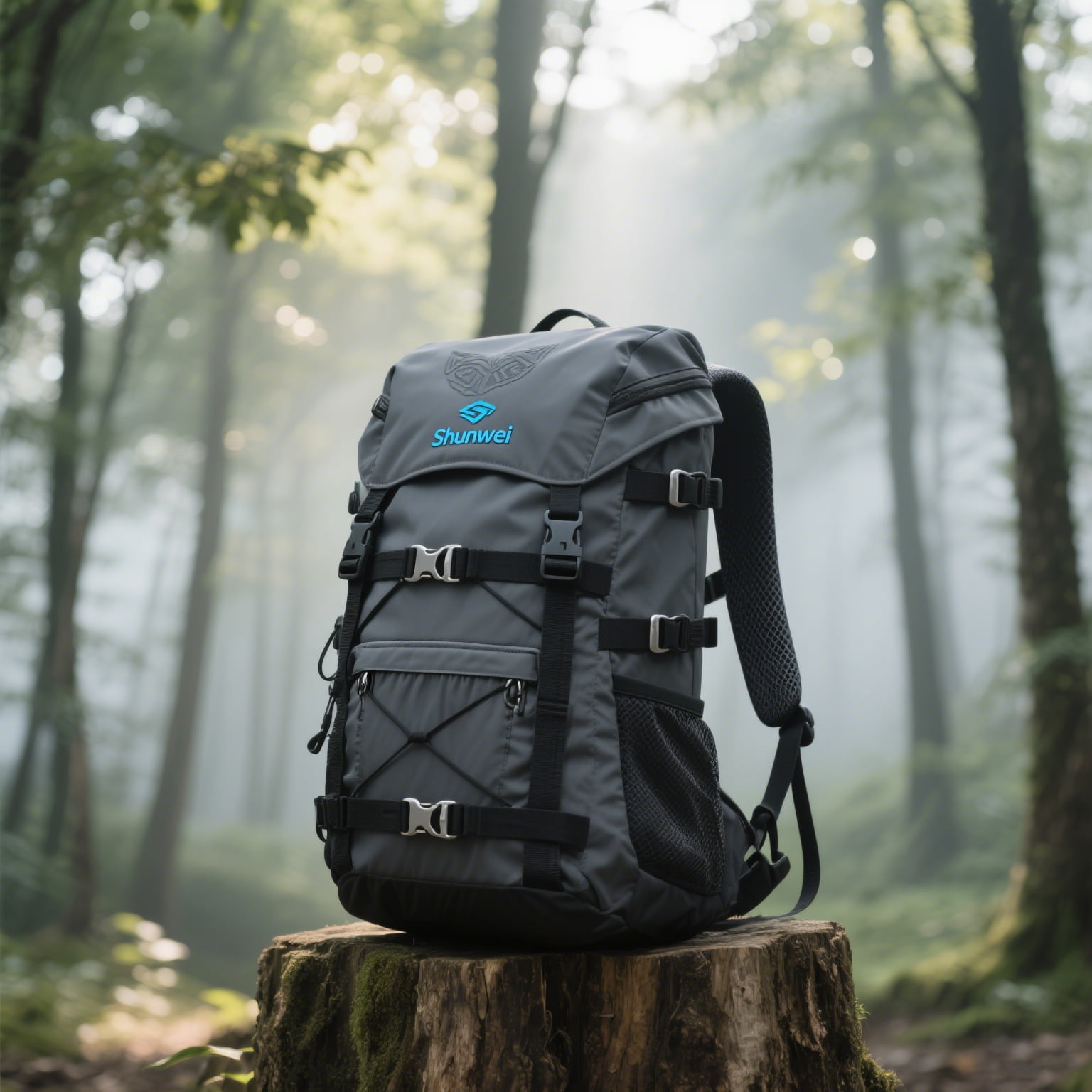 Grey-black short-distance waterproof hiking bag