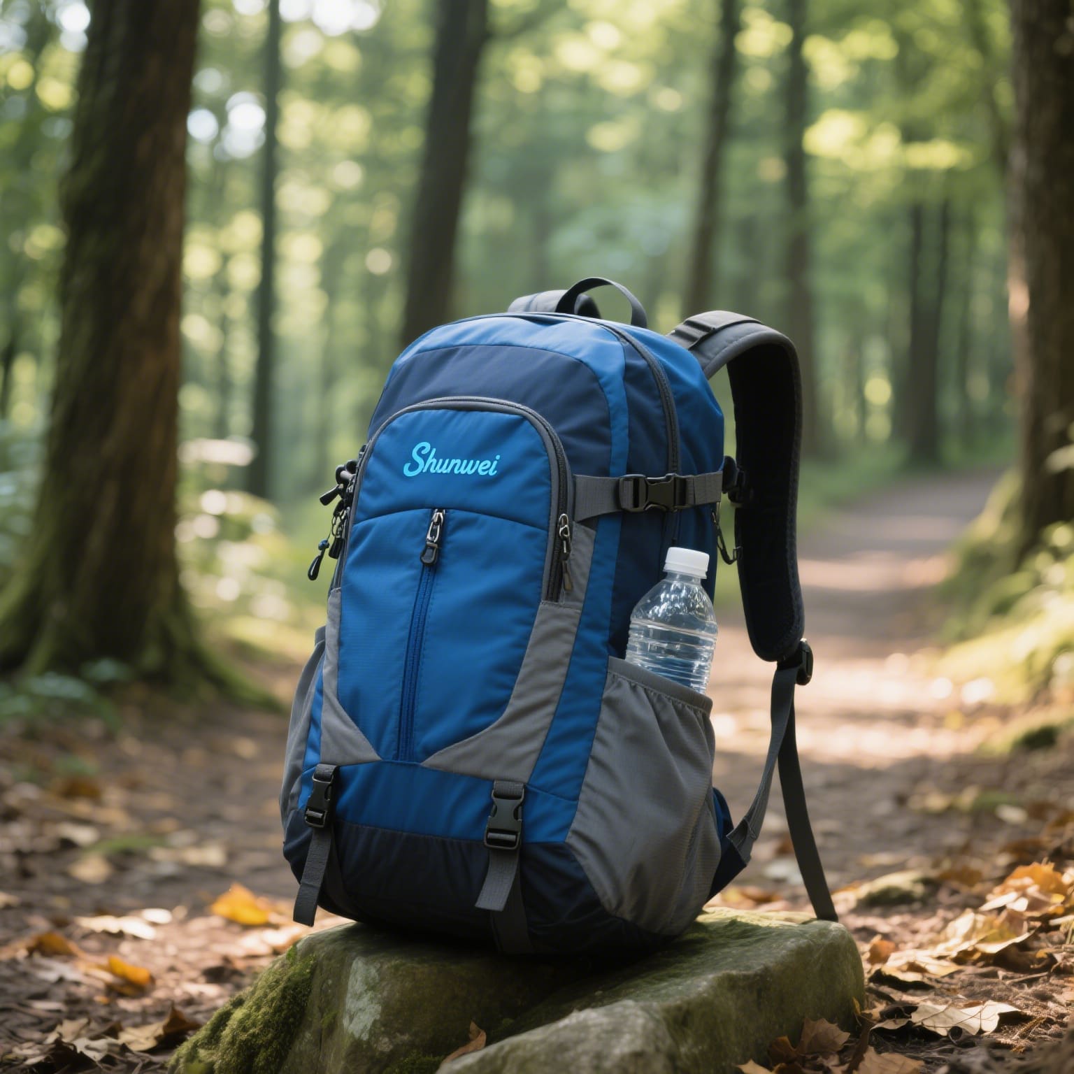 Grey-blue travel hiking bag