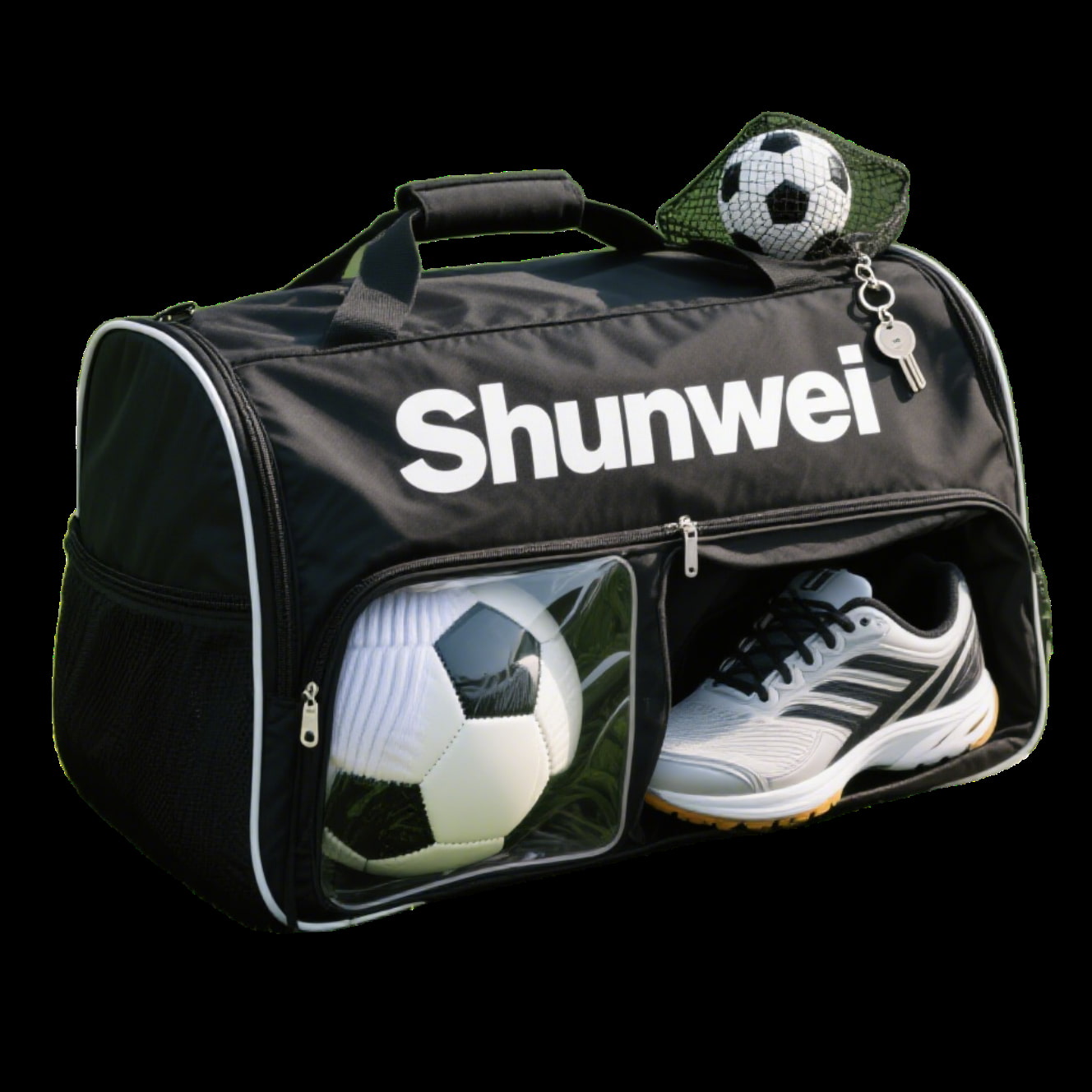 Handheld double-compartment football bag