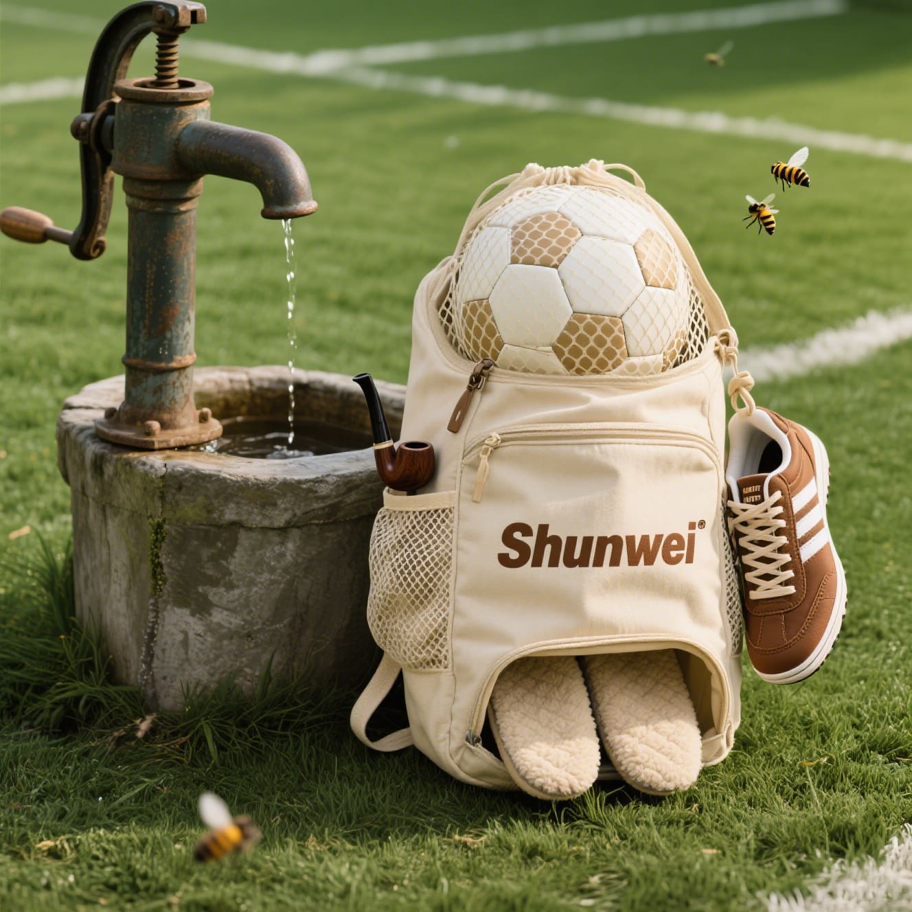 Leisure khaki football bag