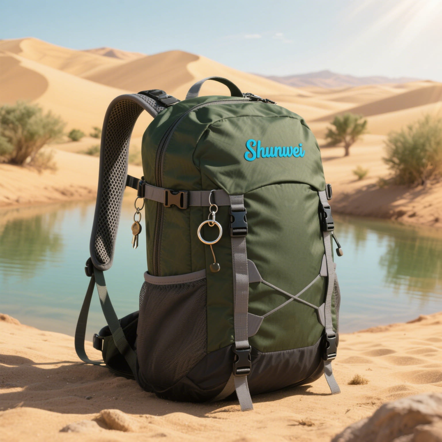 Military green casual hiking bag