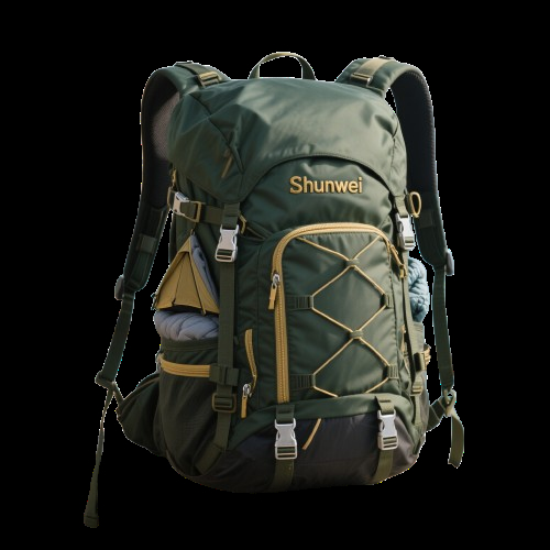 Military green short-distance hiking backpack