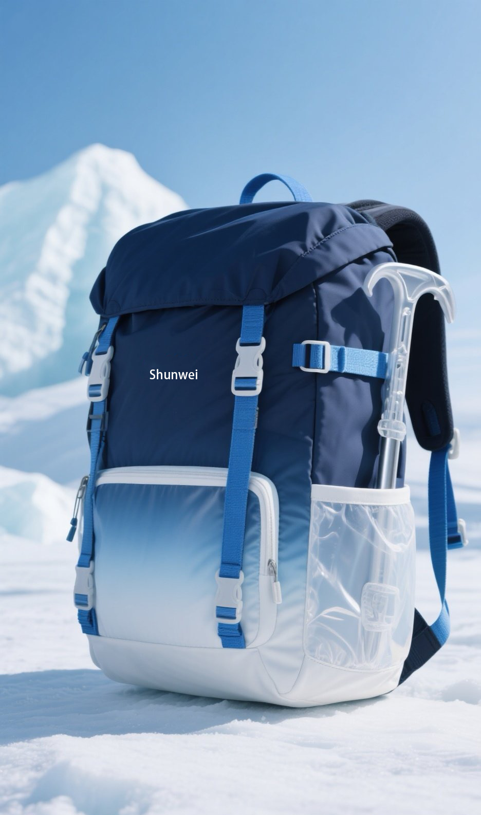 Polar Blue and White Hiking Bag